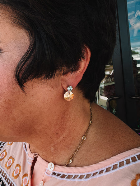 TOVA Baby Maegan Earrings in Caramel