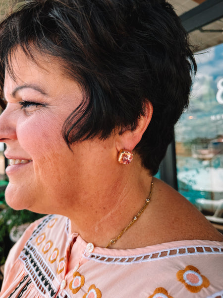 TOVA Nikki Earrings in Light Rose Lemon