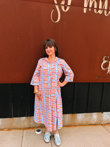 Plaid Midi Swing Dress