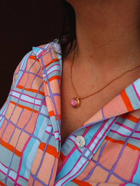 Iridescent Pink Rainbow Necklace