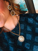 Gold Chain C Paris Rhinestone Coin Necklace