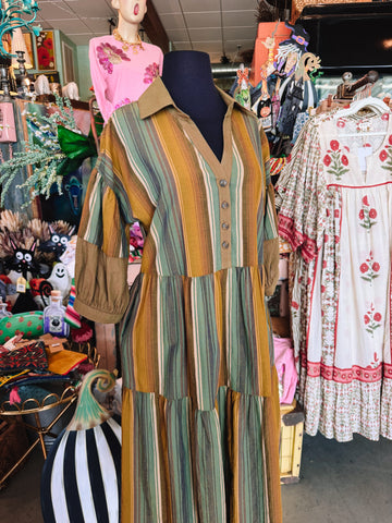 Mustard Striped Dress