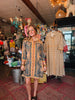 Paisley border shirtdress