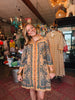 Paisley border shirtdress