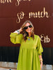 Lime Shirred Dress