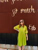 Lime Shirred Dress