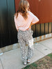 Cream choco leopard joggers