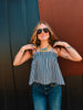 Navy Gingham Daphne Top