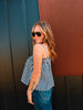 Navy Gingham Daphne Top