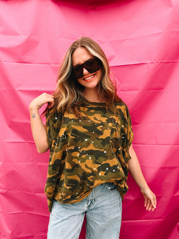 Camo Print Splash Tee