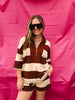 Brown Stripe Short Set
