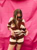 Brown Stripe Short Set