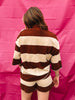 Brown Stripe Short Set