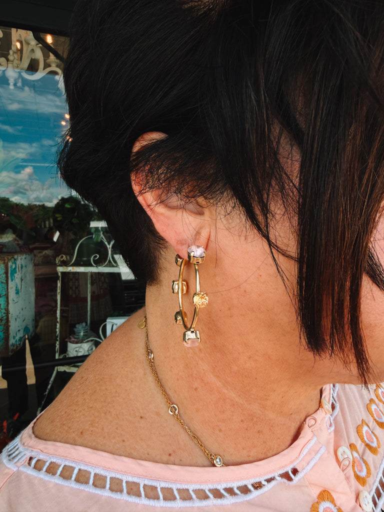 TOVA Atilia Earrings in Vintage Rose Matte