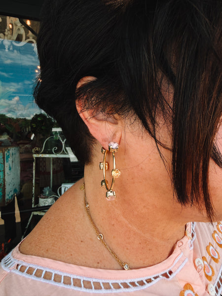 TOVA Atilia Earrings in Vintage Rose Matte
