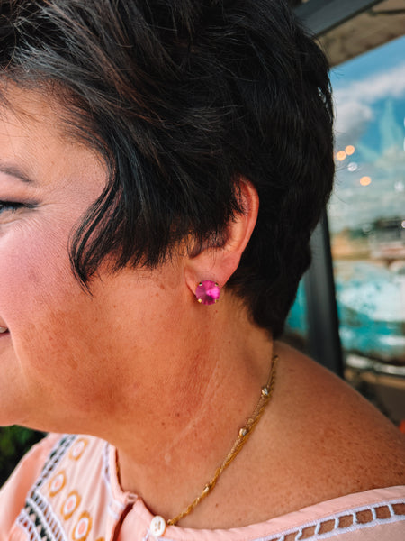 TOVA Studs Fuchsia