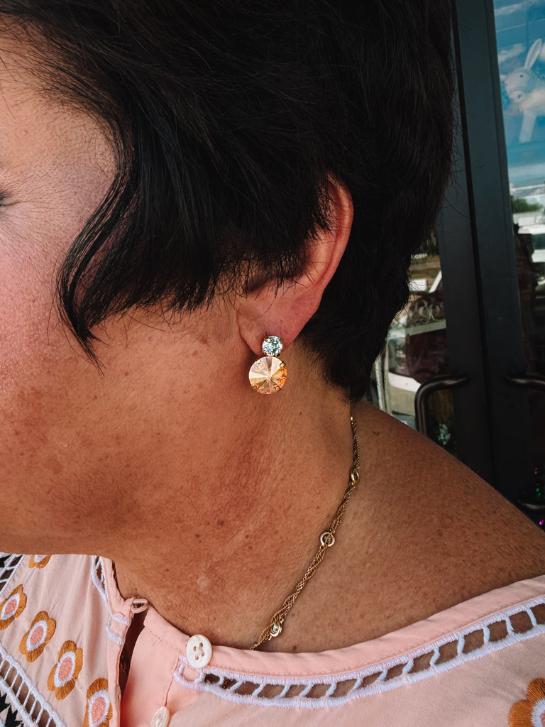 TOVA Baby Maegan Earrings in Caramel