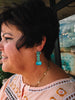 Shelley earring with dakota dream green chain
